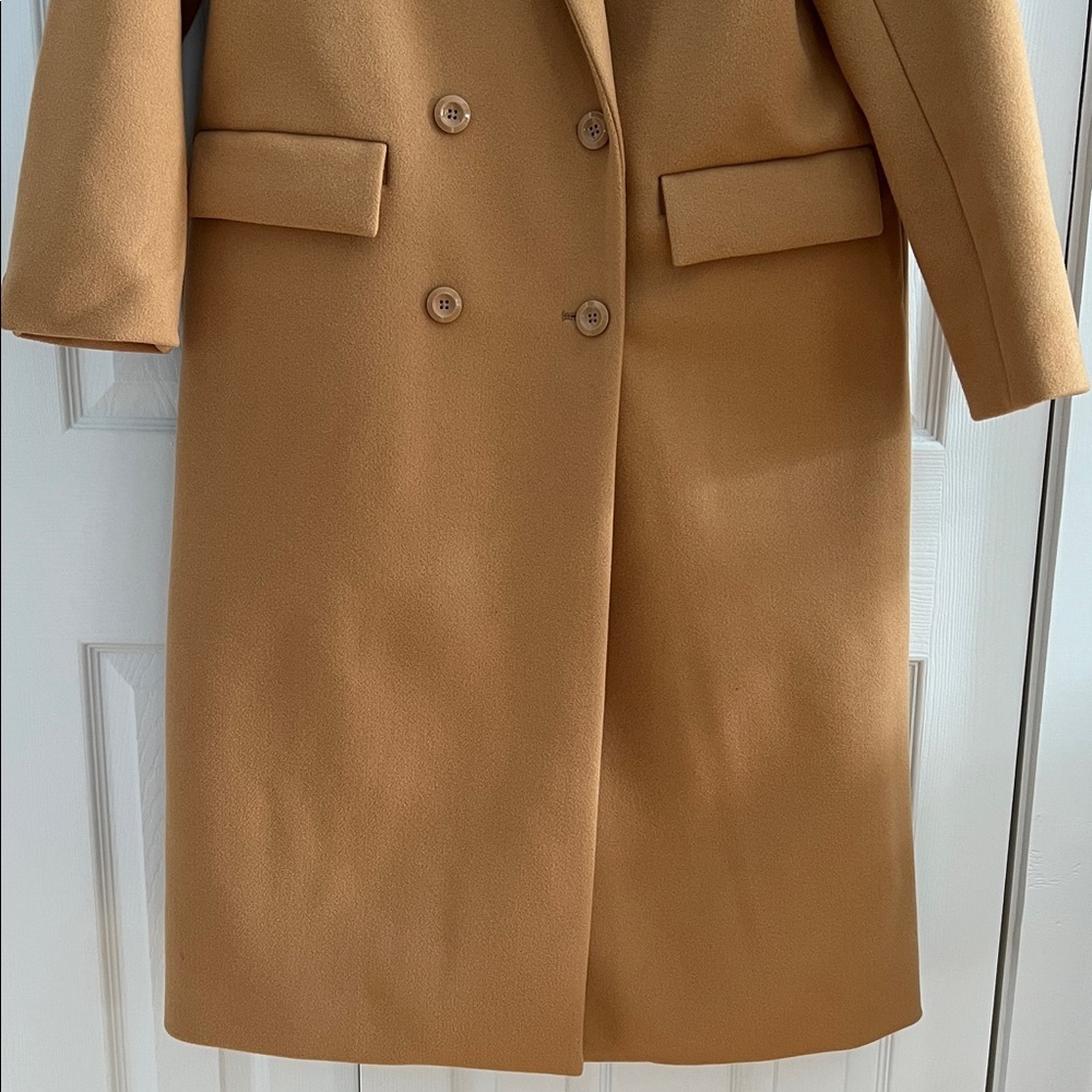 Scoop Camel Double Breasted Long Tailored Coat - Size M - NWT - Picture 5 of 16